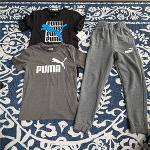 Puma Charcoal and Black Logo Apparel Set